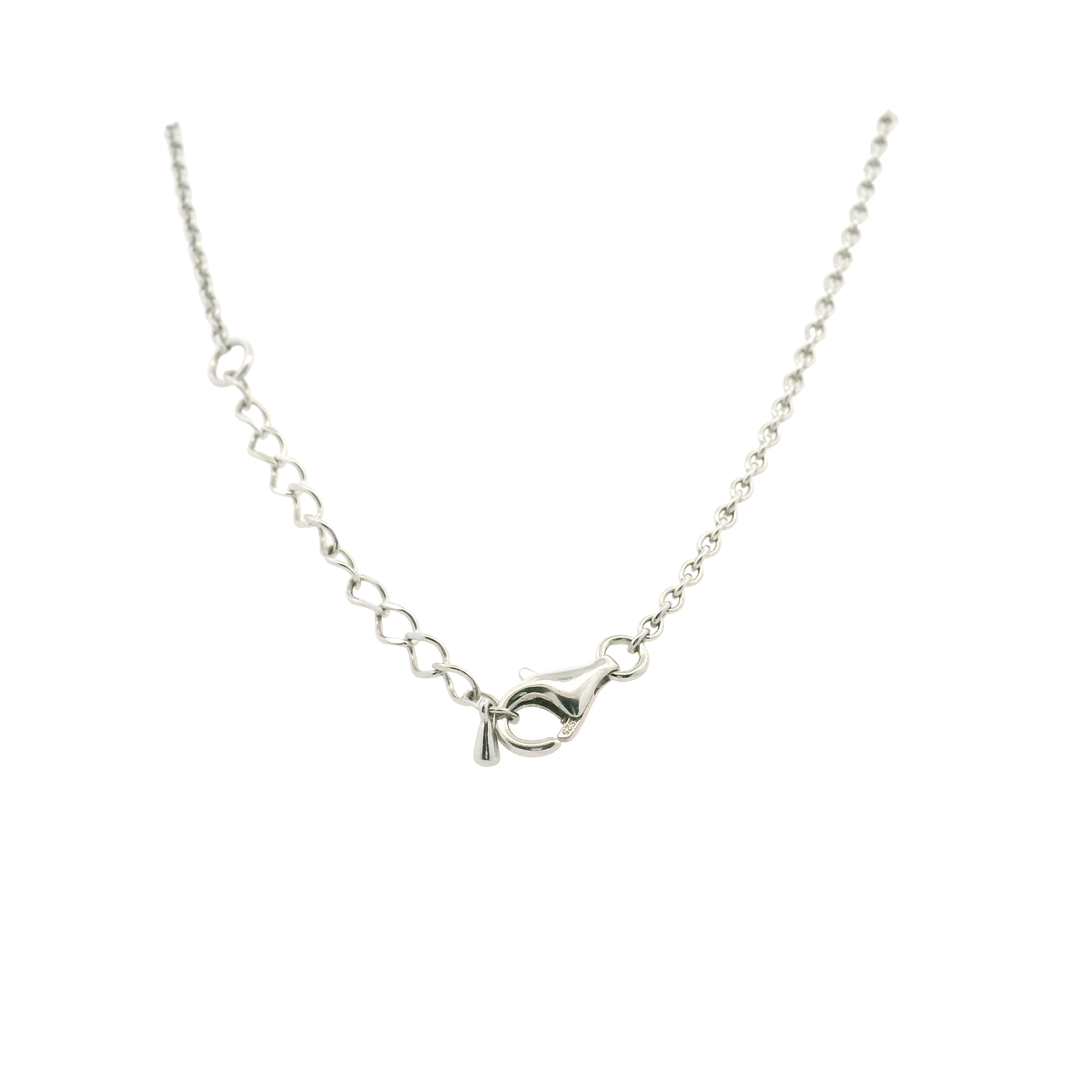 Estate Sterling Silver Multi-Color Pearl Ribbon Necklace