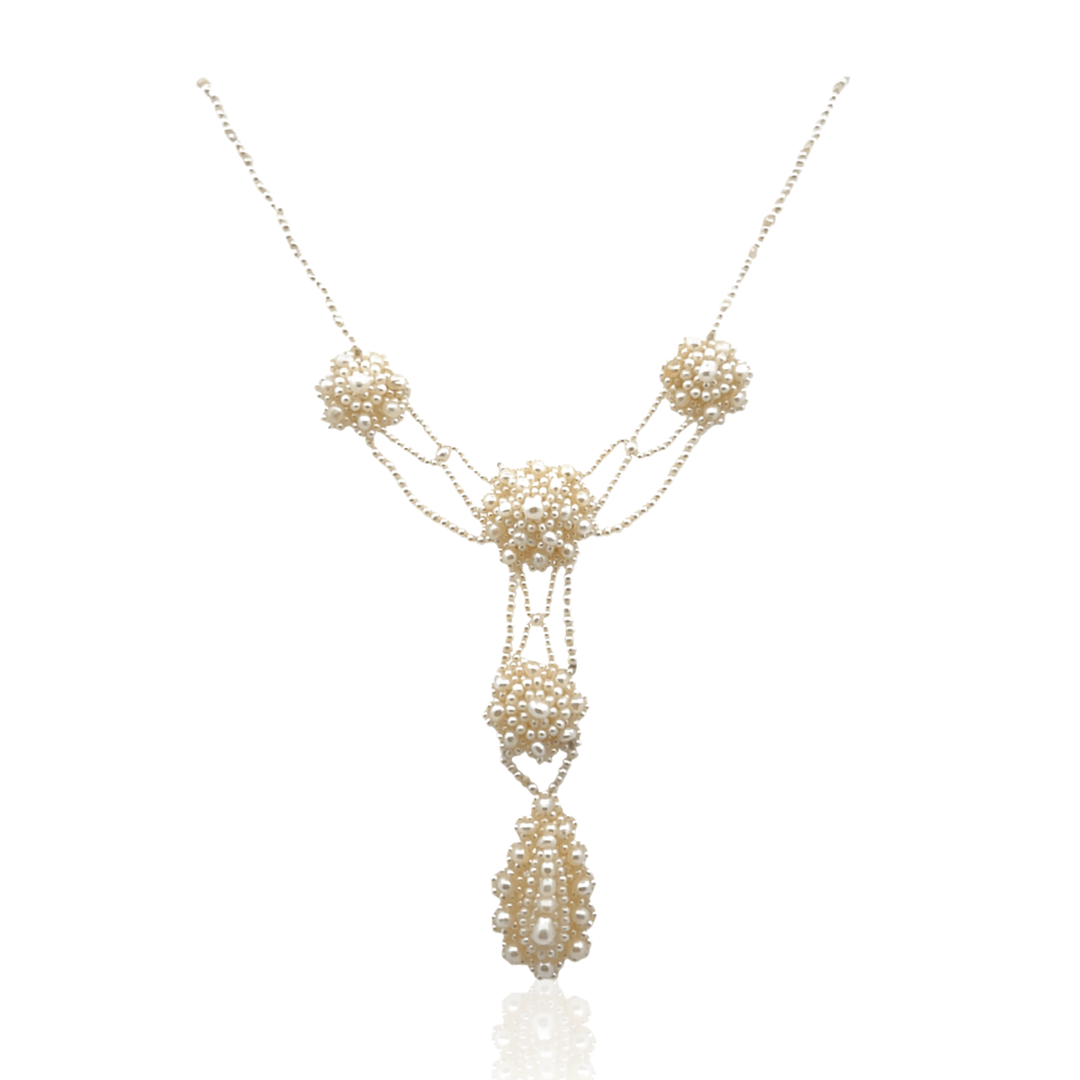 Estate 14K Yellow Gold Antique Georgian Seed Pearl Necklace