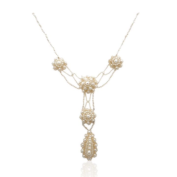 Estate 14K Yellow Gold Antique Georgian Seed Pearl Necklace