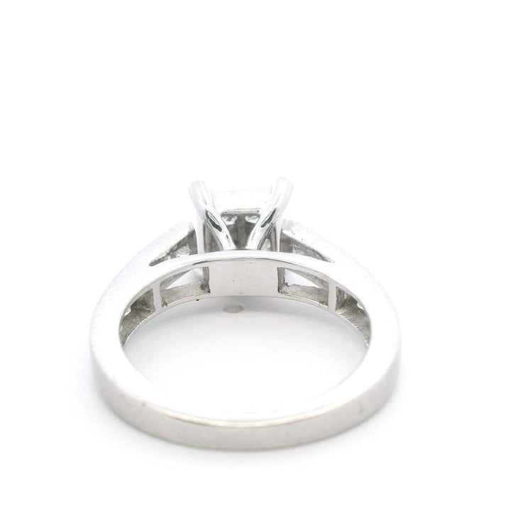 Estate 14K White Gold 0.96ctw Princess Cut Diamond Cluster Engagement Ring