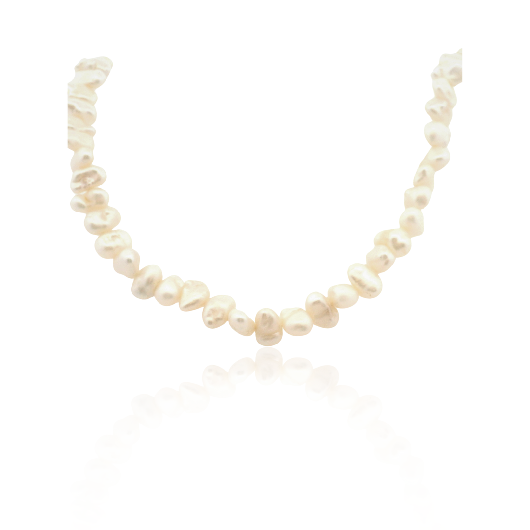 Estate 14K Gold White 24" Pearl Strand Necklace