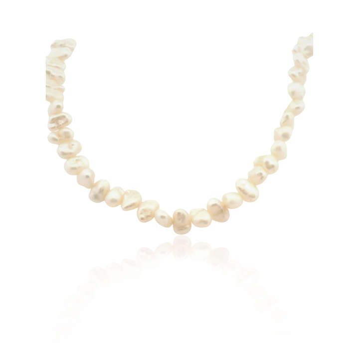 Estate 14K Gold White 24" Pearl Strand Necklace