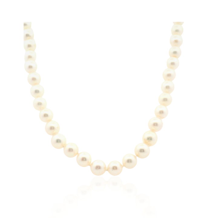 Estate 14K White Gold 7-7.2MM Freshwater Pearl Strand Necklace