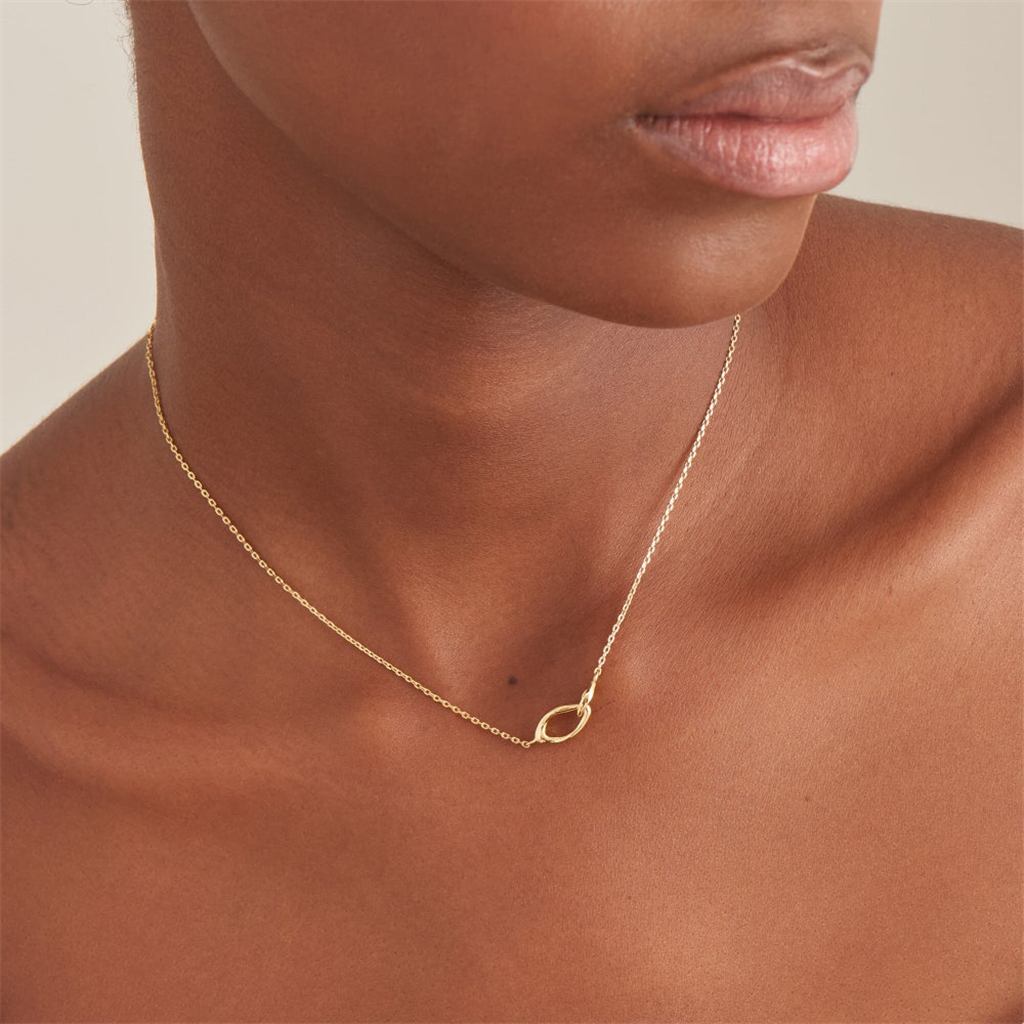 14K Yellow Gold Plated Wave Link Necklace by Ania Haie