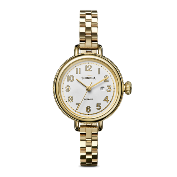 Shinola Birdy 34mm Light Silver Dial Gold-Tone Women's Watch
