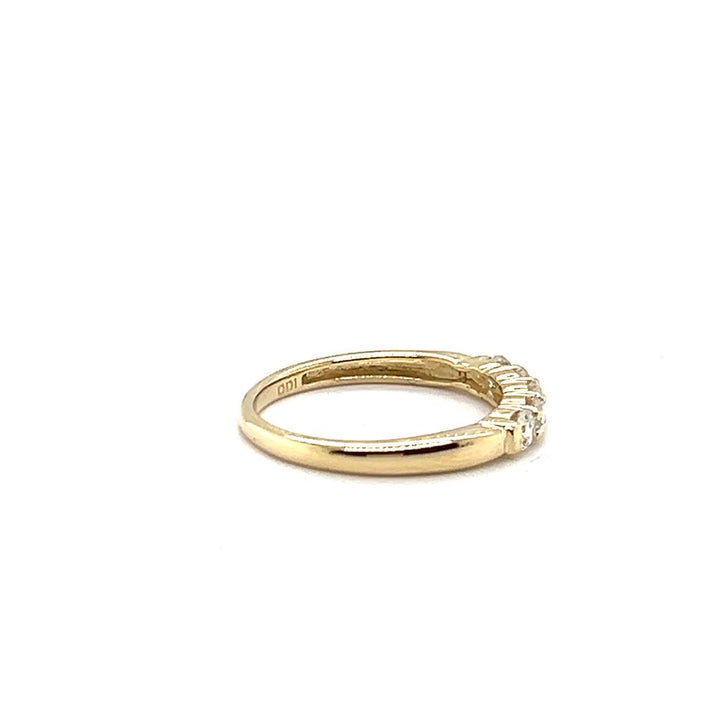 14K Yellow Gold 0.50ctw Round Diamond Five Stone Wedding Band
