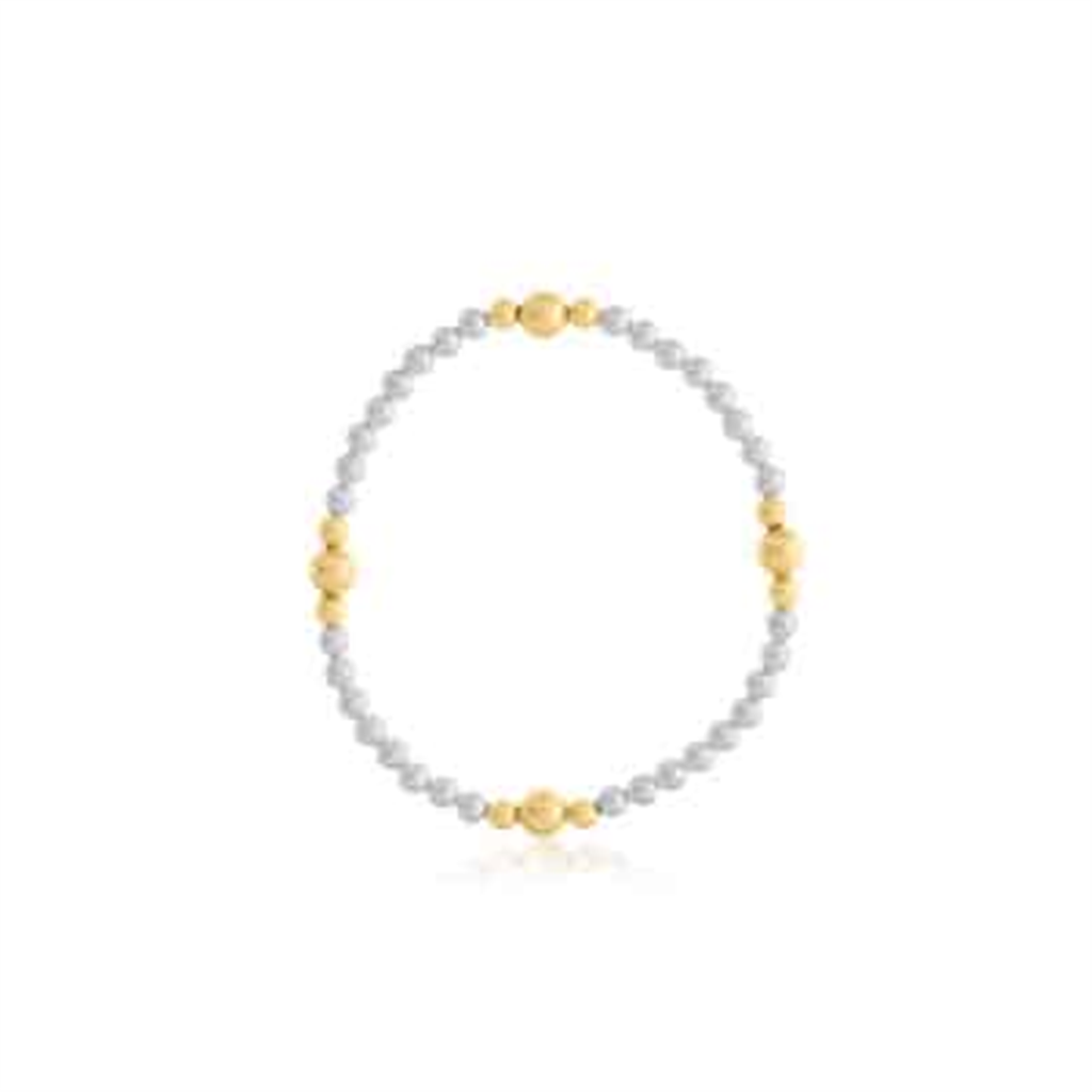 Dee Berkley Two-Tone Mixed Sterling Silver and Gold-Filled Beaded Bracelet