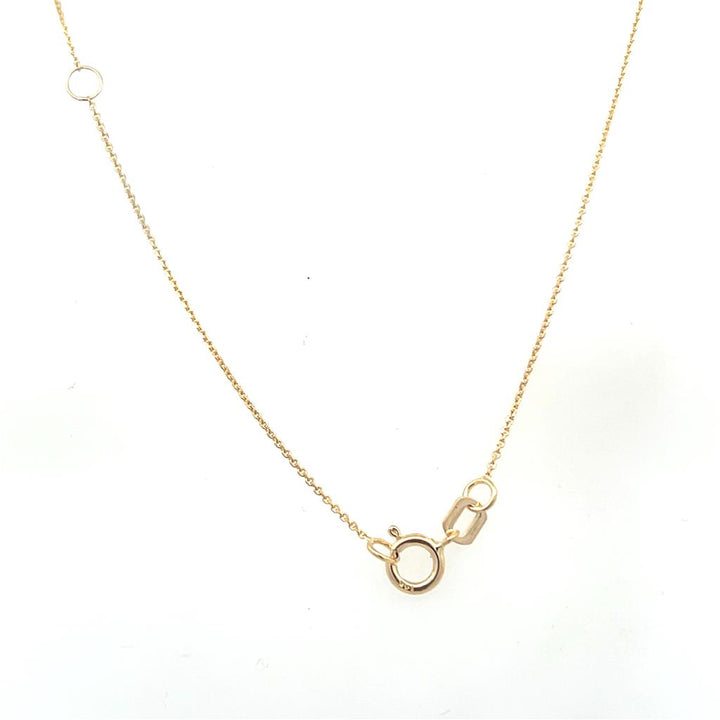 14K Yellow Gold 4mm Round Pink Topaz & Diamond Necklace