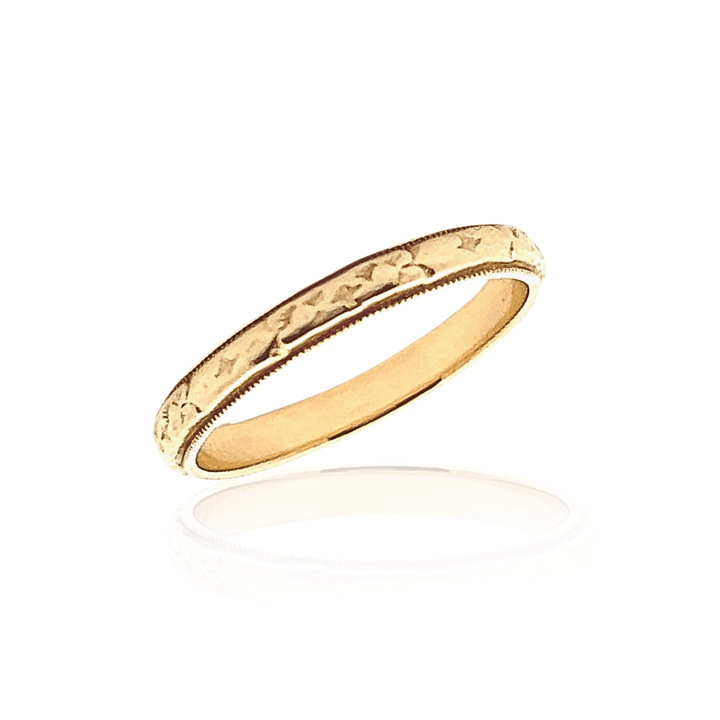 Estate 14K Yellow Gold Orange Blossom Art Deco Wedding Band - AS-IS
