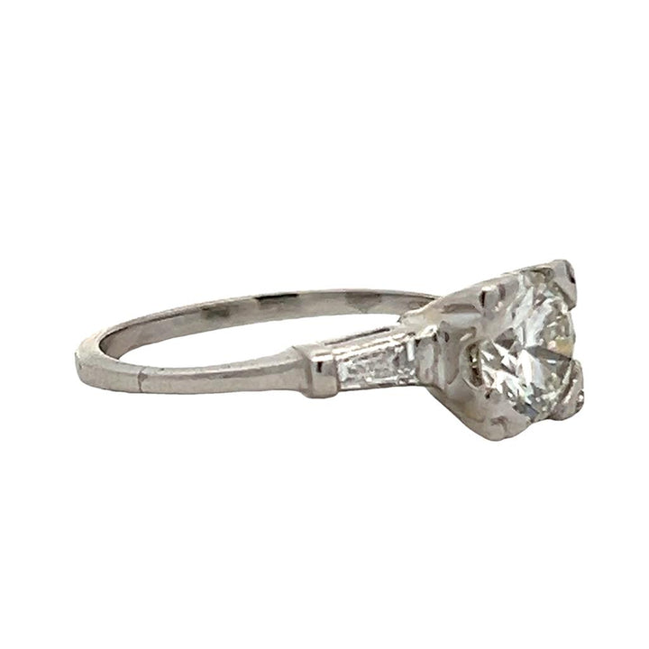 Estate Platinum 1.56ctw Transitional Cut Diamond Vintage Inspired Engagement Ring