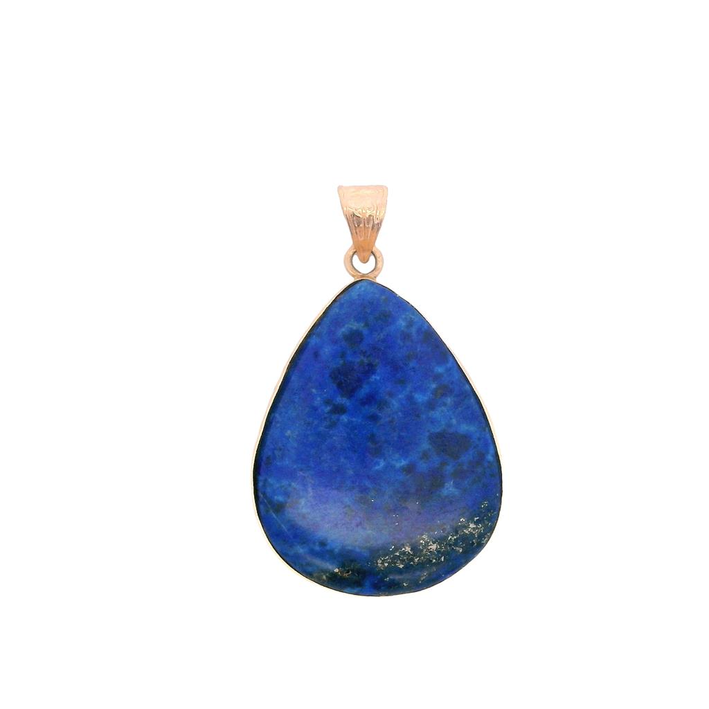 Estate 18K Yellow Gold Pear Shaped Lapis Lazuli Pendant