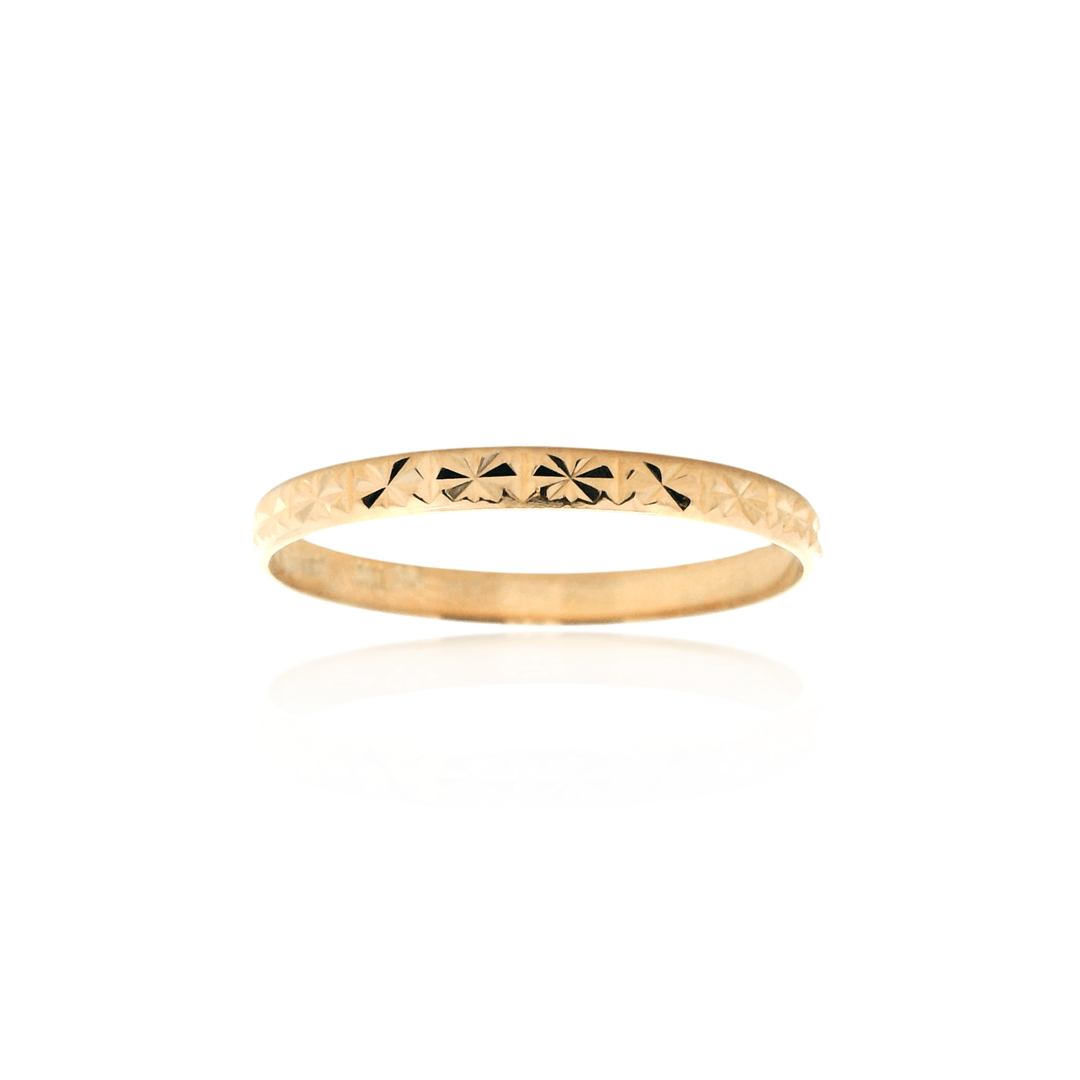 Estate 18K Yellow Gold Starburst Pattern Band Ring