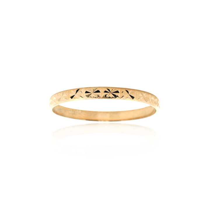 Estate 18K Yellow Gold Starburst Pattern Band Ring