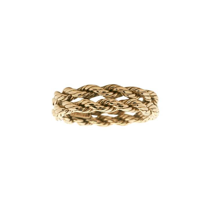 Estate 14K Yellow Gold Double Rope Band Vintage Tiffany & Co. Ring