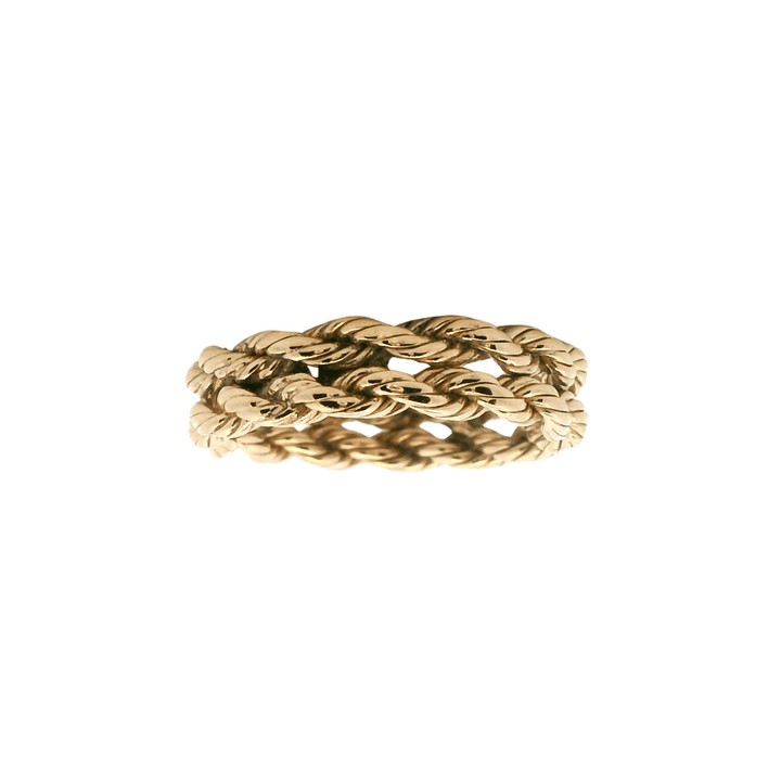 Estate 14K Yellow Gold Double Rope Band Vintage Tiffany & Co. Ring