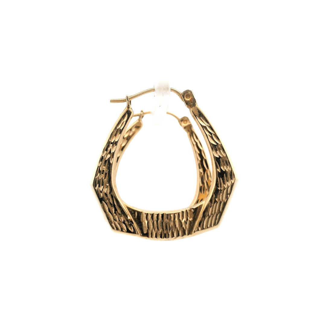 Estate 14K Yellow Gold Geometric Hoop Earrings