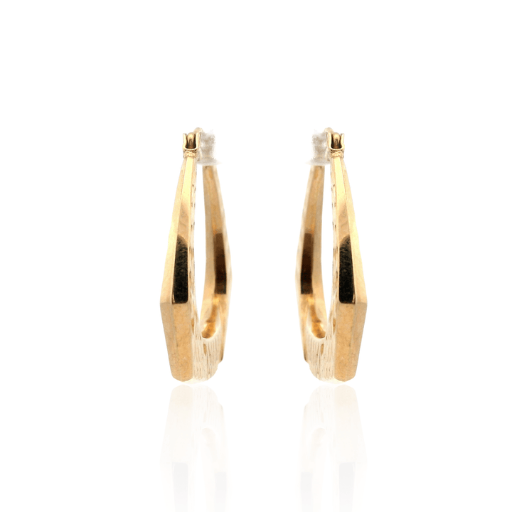 Estate 14K Yellow Gold Geometric Hoop Earrings