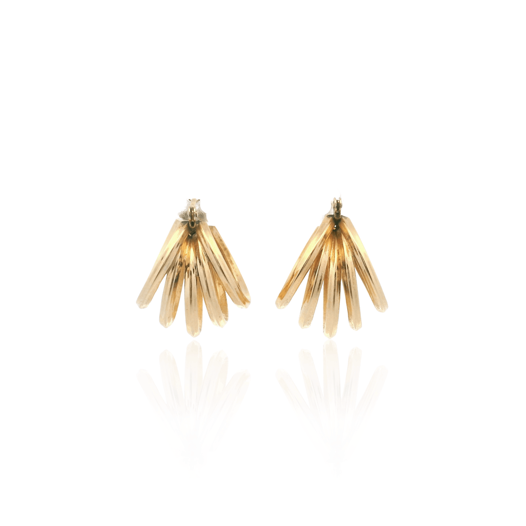 Estate 14K Yellow Gold Multi-Tube Hoop Earrings