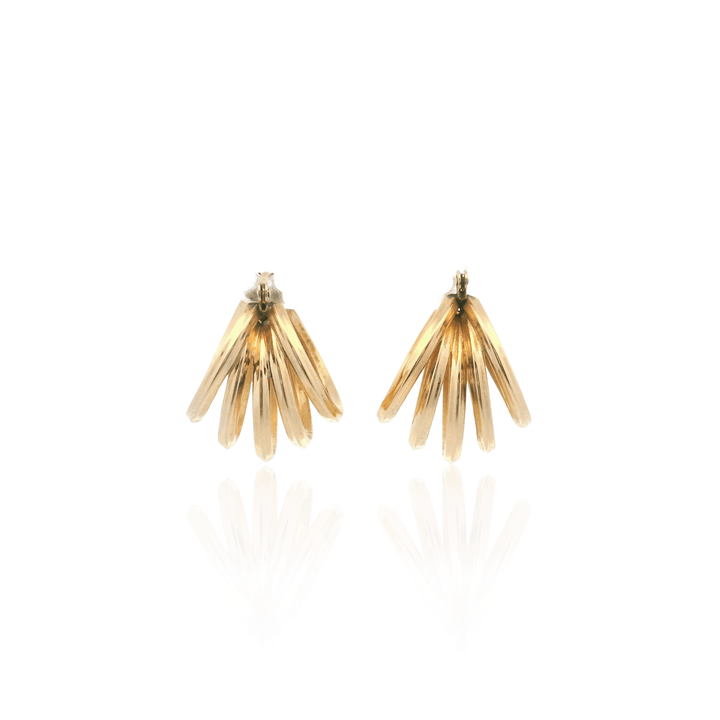 Estate 14K Yellow Gold Multi-Tube Hoop Earrings