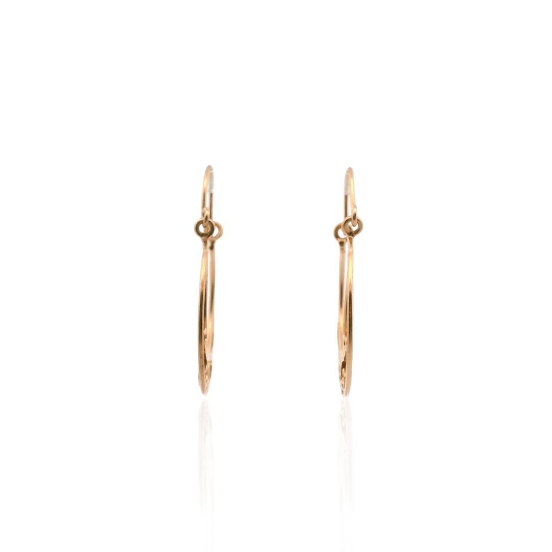 Estate 14K Yellow Gold Scroll Openwork Hoop Earrings