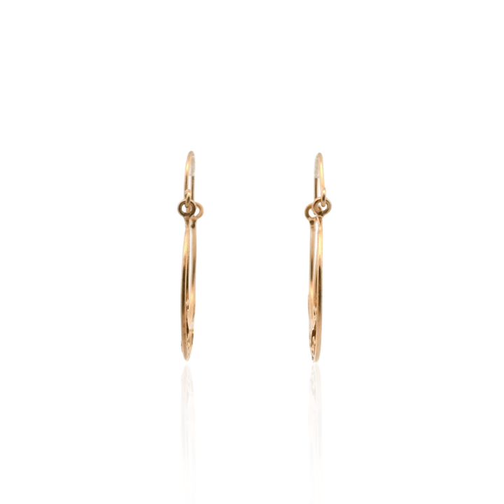 Estate 14K Yellow Gold Scroll Openwork Hoop Earrings