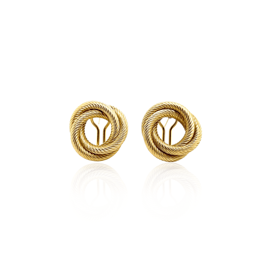 Estate 18K Yellow Gold Tiffany & Co. Open Circle Stud Earrings