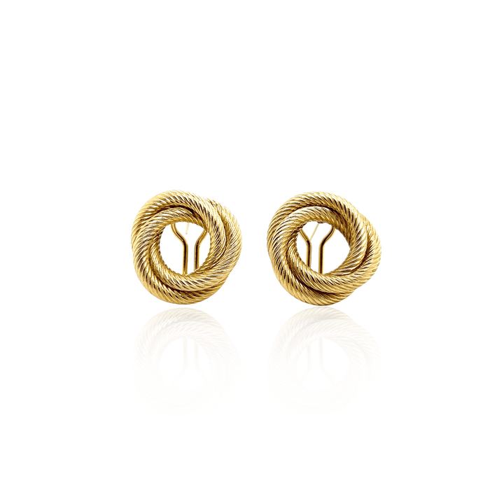Estate 18K Yellow Gold Tiffany & Co. Open Circle Stud Earrings