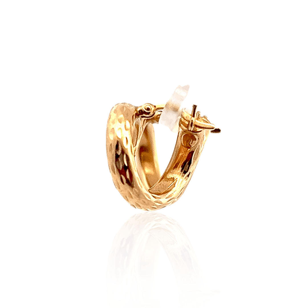 Estate 14K Yellow Gold Diamond-Cut Twist Hoop Earrings