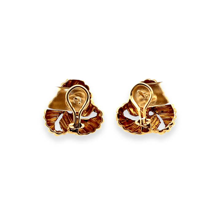 Estate 18K Yellow Gold Vintage Ribbed Knot Stud Earrings by David Yurman