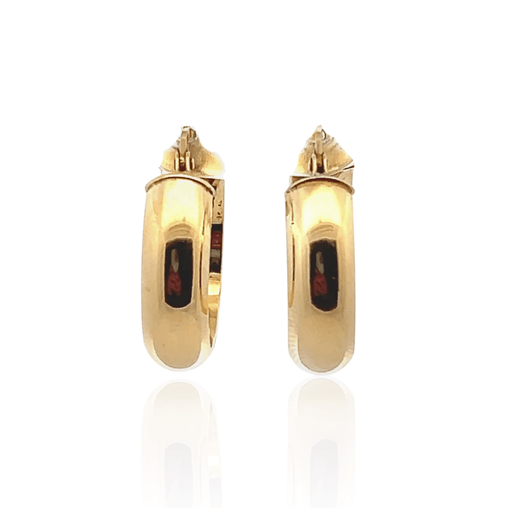 Estate 14K Yellow Gold Half Dome Hoop Earrings