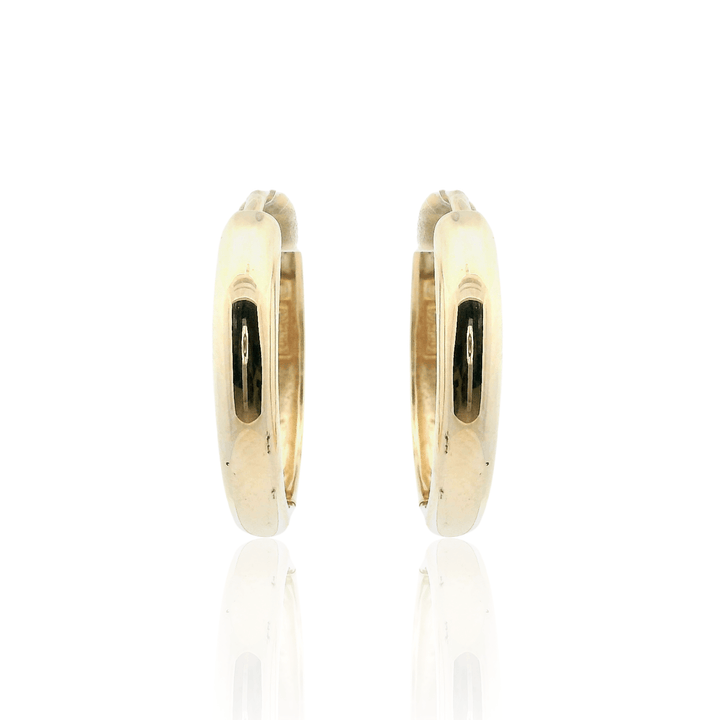Estate 14K Yellow Gold Oval Hoop Earrings