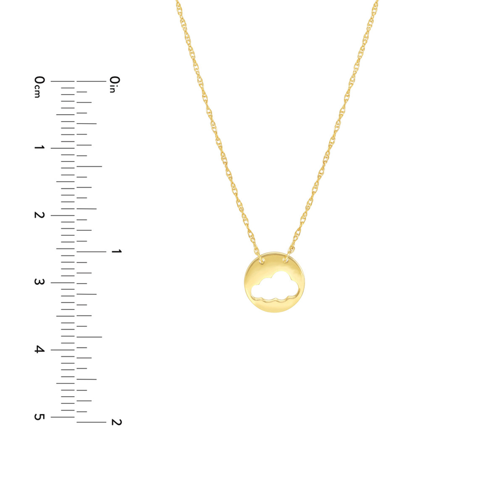 14K Yellow Gold Cloud Pendant Necklace by Midas Chain