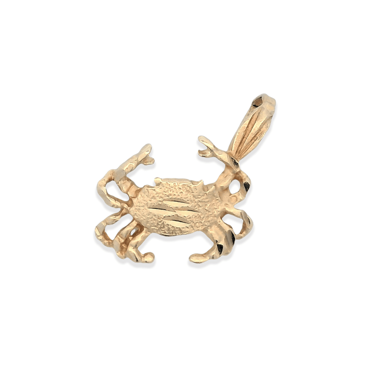 Estate 14K Yellow Gold Diamond-Cut Crab Charm