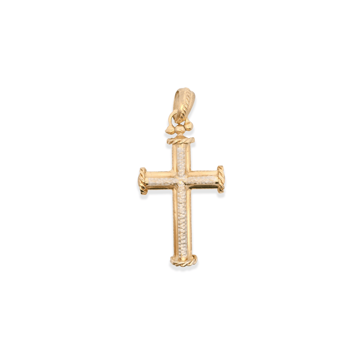 Estate 14K Two-Tone Gold Large Cross Pendant