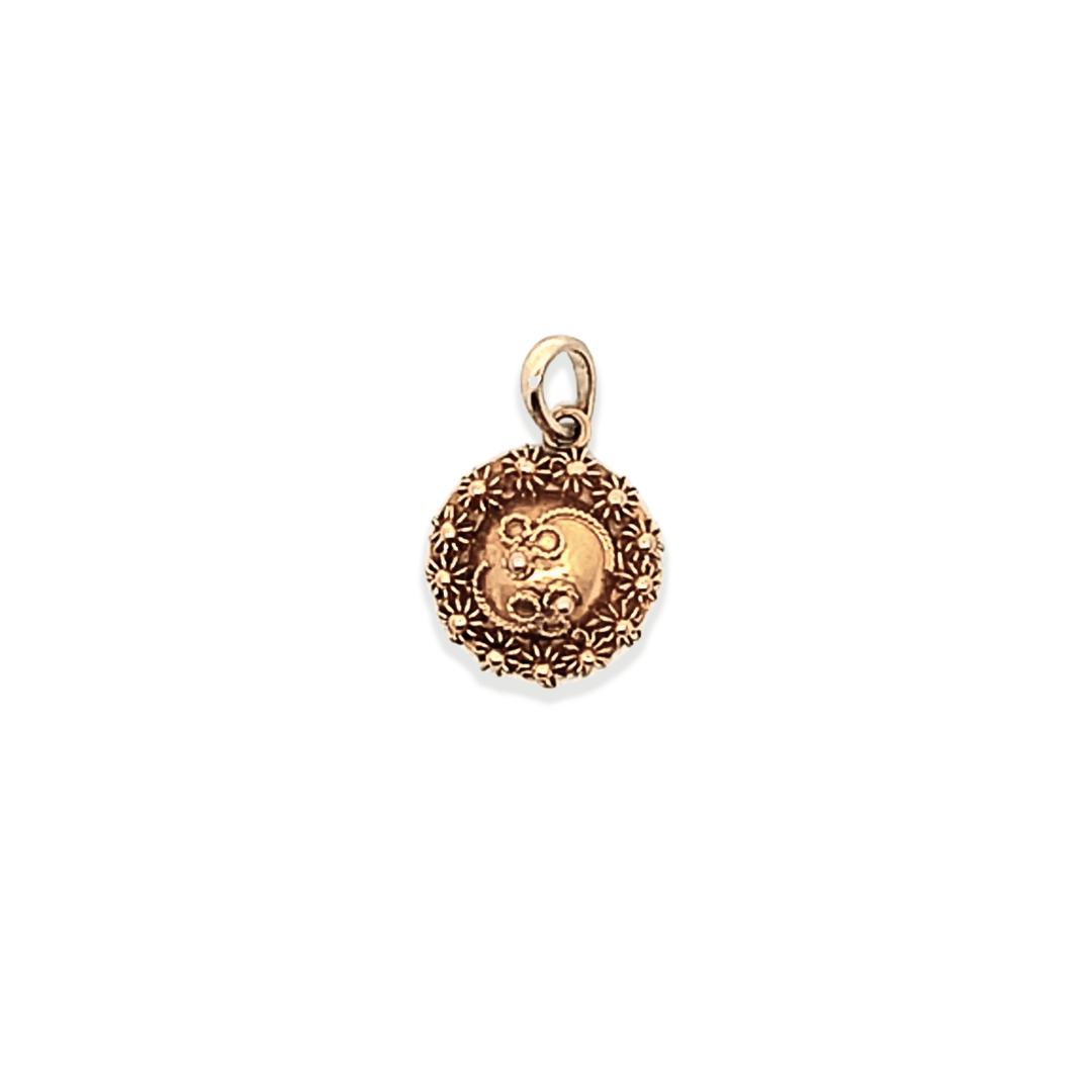 Estate 14K Yellow Gold Victorian Cannetille Pendant