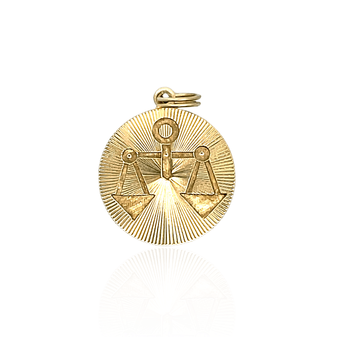 Estate 14K Yellow Gold Libra Zodia Charm