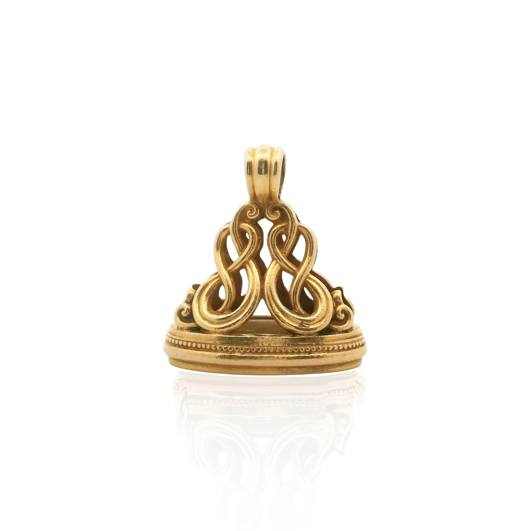 Estate 14K Yellow Gold "Festina Lente" Victorian Fob Seal Pendant