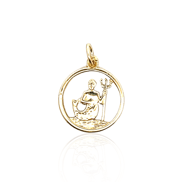 Estate 14K Yellow Gold Merman Charm
