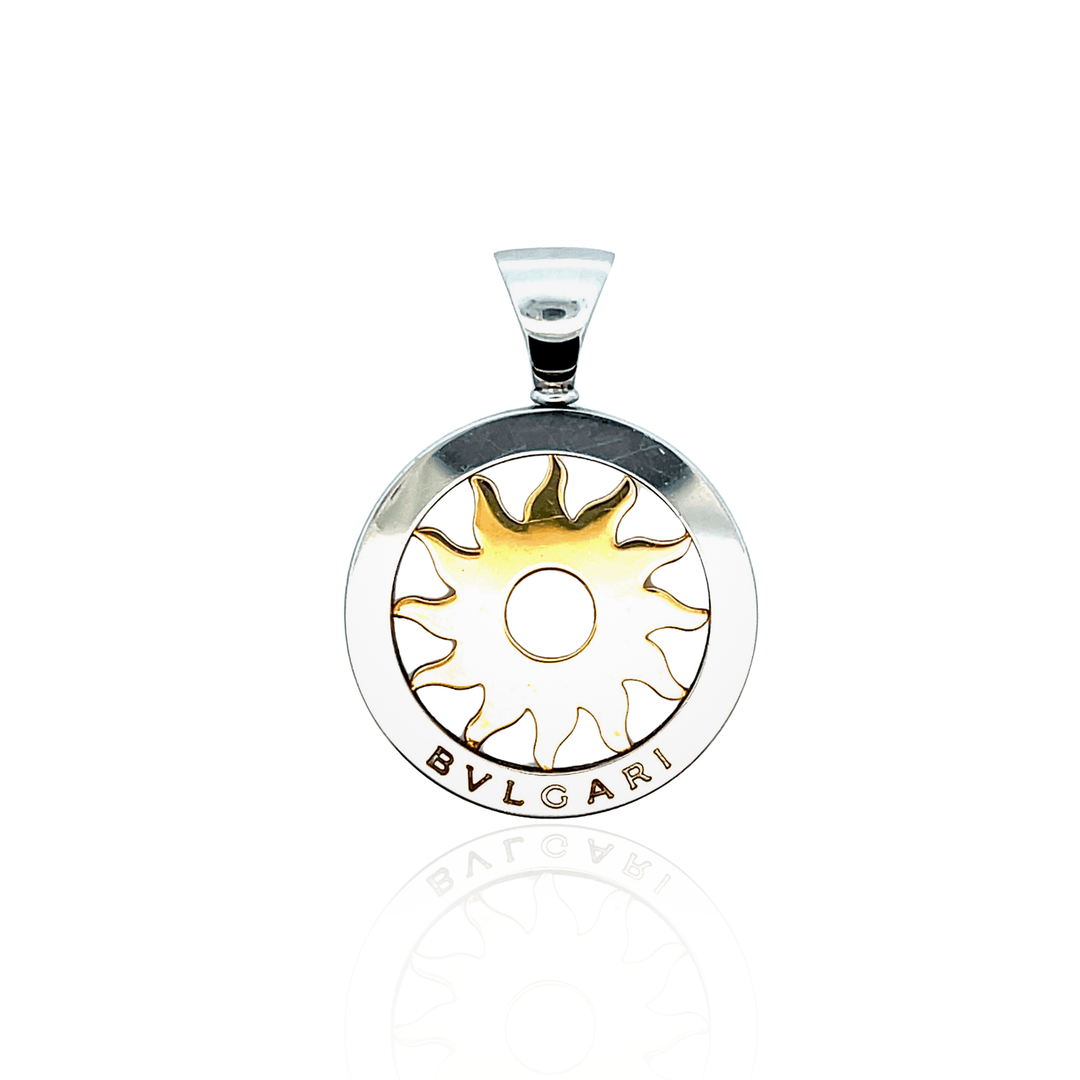 18K Yellow Gold & Stainless Steel Bvlgari Sunburst Pendant