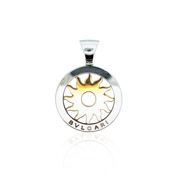 18K Yellow Gold & Stainless Steel Bvlgari Sunburst Pendant