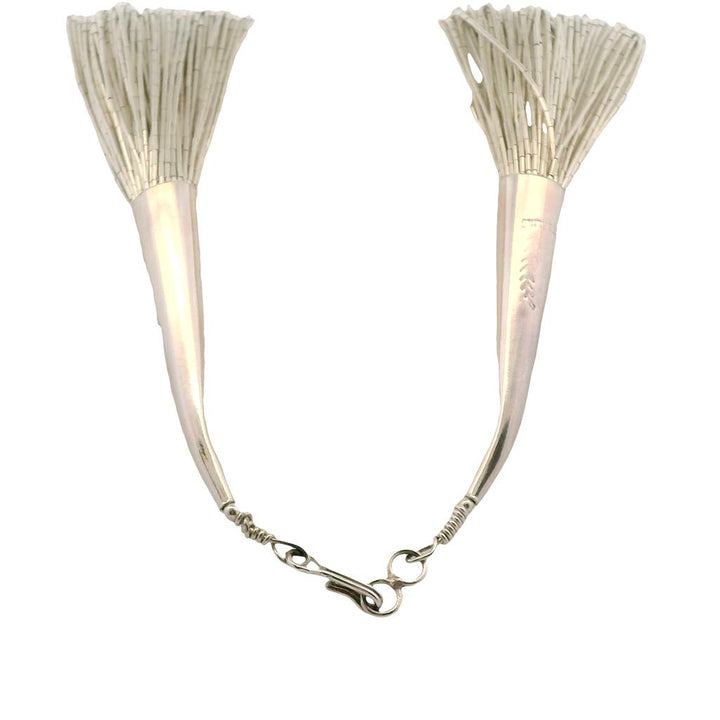 Estate Sterling Silver Liquid Silver Necklace - Multi-Strand Beaded Design