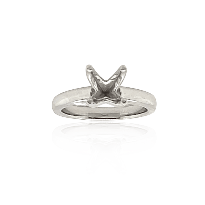 Platinum 8mm Round Solitaire Engagement Ring Mounting