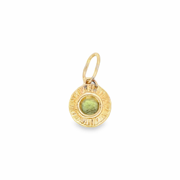 Estate 14K Yellow Gold 4MM Peridot Solitaire Pendant