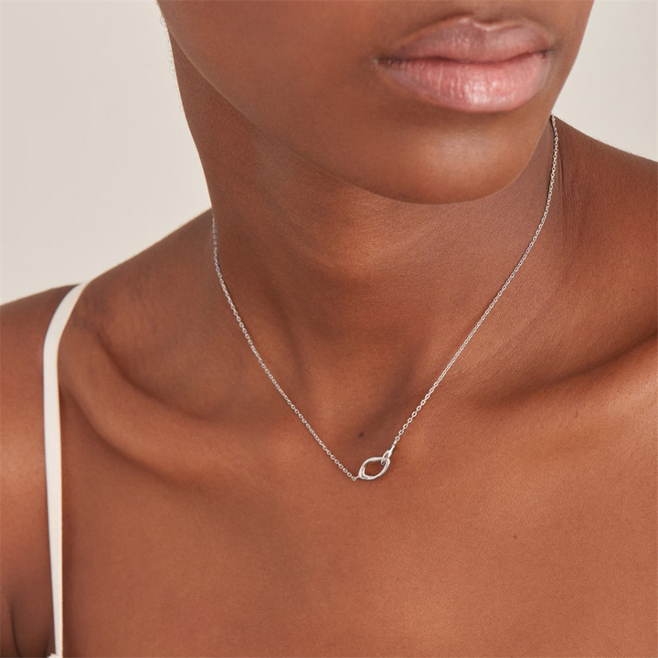 Sterling Silver Wave Link Necklace by Ania Haie