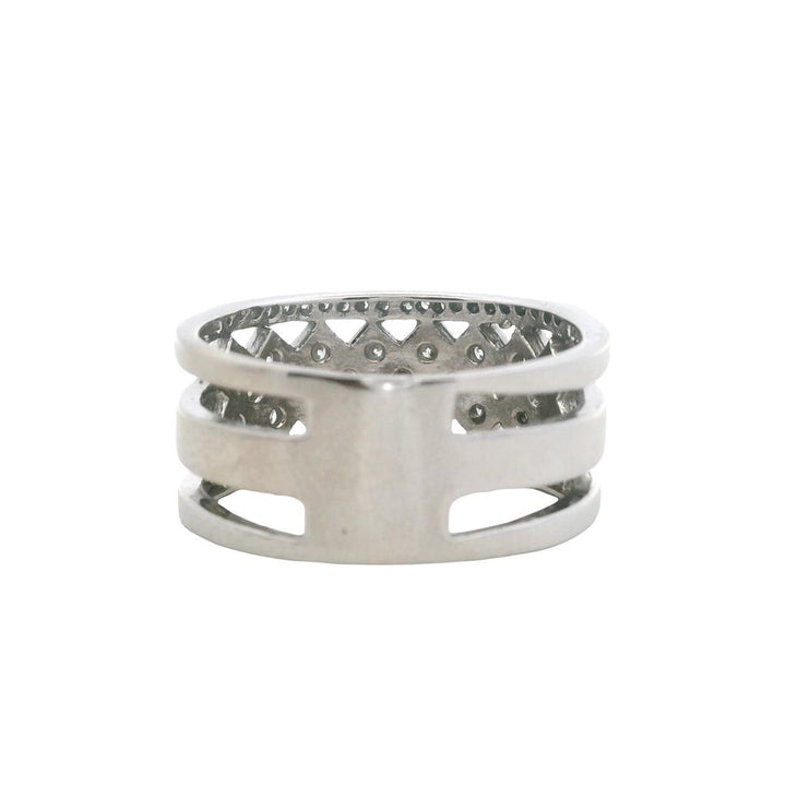 Estate 14K White Gold 0.75ctw Diamond Multi Row Fashion Band