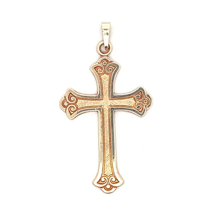 Estate 14K Yellow Gold Ornate Cross Pendant