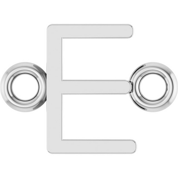 Sterling Silver Permanent Jewelry Initial E Bracelet Charm by Stuller