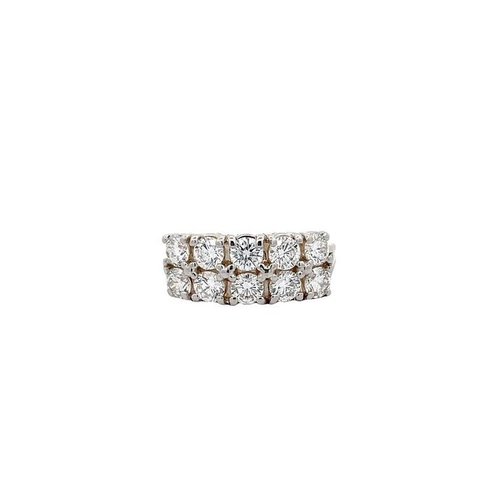 Estate 14K White Gold 1.70ctw Multi Row Diamond Ring