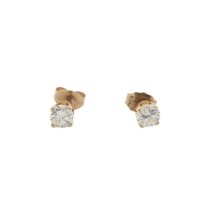 Estate 14K Yellow Gold Half Carat Diamond Stud Earrings