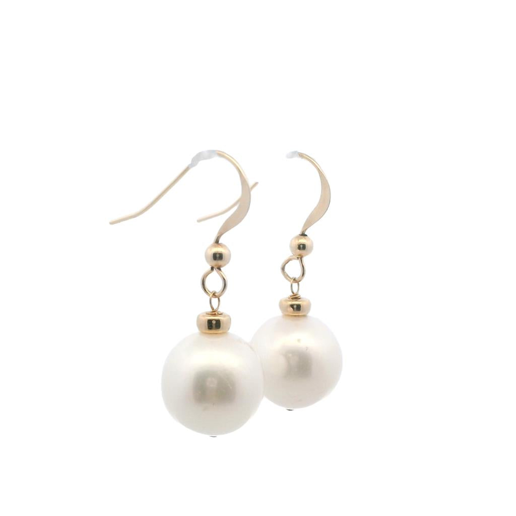 Estate 14K Yellow Gold Cultured Freshwater Pearl Drop Earrings
